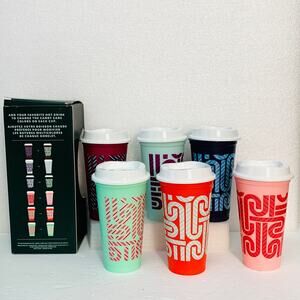 Starbucks Reusable Plastic Hot Cups Holiday 2020 Color Changing Cups 16 Ounces